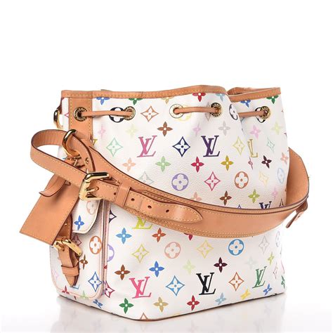 lv multicolor petit noe|LOUIS VUITTON Monogram Multicolor Petit Noe White.